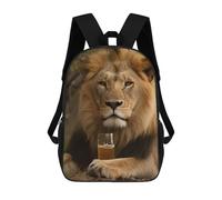 sinyumoney Lion Drinking Beer Mochila Escolar Impresa En 3D Mochilas Informales Para Niños Mochila Escolar Impresa En 3D Para Niños De Primaria Y Secundaria 17inch
