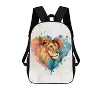 sinyumoney Lion Face in Heart Mochila Escolar Infantil De 17 Pulgadas, Mochila Escolar Impresa En 3D Para Niños De Primaria Y Secundaria