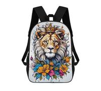 sinyumoney Lion Floral Mochila Infantil Para Niñas Y Niños, Mochila De Día, Escuela Primaria, Perfecta Para La Vuelta Al Cole O Educación Física, Regalos Y Viajes 17inch