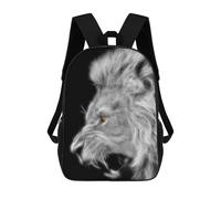 sinyumoney Lion Fractal Black White Mochila Infantil Con Impresión 3D, Mochila Escolar Para Niños, Mochila Informal Divertida Para Niños Y Adolescentes 17inch