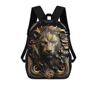 sinyumoney Lion Golden Art Deco Mochila Escolar Infantil De 17 Pulgadas Con Estampado 3D De Películas De Anime Para Niños, Mochila De Viaje, Mochila Escolar Infantil