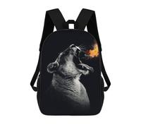 sinyumoney Lion Head Wit Fire Mochila Escolar De 17 Pulgadas Impresa En 3D Mochilas Infantiles Mochila Genial Impresa En 3D Para Niños De Primaria Y Secundaria