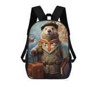 Sinyumoney Lion in 60s Rock Album Mochila Mochila Impreso 3D, Mochila De Gomo, Mochila De Viaje, Mochila De Amigos Para Niñas Y Niños, Travel Guide Sea Otter, 17"