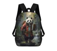 Sinyumoney Lion in 60s Rock Album Mochila Mochila Impreso 3D, Mochila De Gomo, Mochila De Viaje, Mochila De Amigos Para Niñas Y Niños, Travel Guide Panda, 17"
