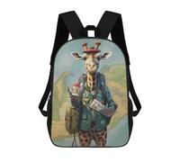 Sinyumoney Lion in 60s Rock Album Mochila Mochila Impreso 3D, Mochila De Gomo, Mochila De Viaje, Mochila De Amigos Para Niñas Y Niños, Guía de viaje Giraffe, 17"