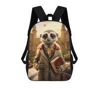 Sinyumoney Lion in 60s Rock Album Mochila Mochila Impreso 3D, Mochila De Gomo, Mochila De Viaje, Mochila De Amigos Para Niñas Y Niños, Guía de viaje Meerkat, 17"