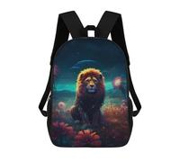 sinyumoney Lion in A Fantasy Garden Mochila Infantil, Mochila Escolar Impresa En 3D, Mochila Para Niños Y Niñas, Mochila Escolar Ajustable Para La Escuela Primaria 17inch