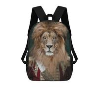 sinyumoney Lion in Noble Attire Mochila Infantil, Mochila Escolar De Gran Capacidad Para Estudiantes, Mochila Para Libros, Mochila Para Niños, Niñas, Adultos Y Adolescentes 17inch