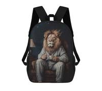 sinyumoney Lion in Pajamas Mochila Escolar Infantil Con Impresión 3D, Mochila Escolar Informal Para Niños De Primaria Y Secundaria 17inch