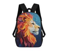 sinyumoney Lion in Paper Art Mochila Infantil Para Niñas Y Niños, Mochila De Día, Escuela Primaria, Perfecta Para La Vuelta Al Cole O Educación Física, Regalos Y Viajes 17inch