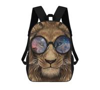 sinyumoney Lion in Space Glasses Mochila Escolar Mochilas Escolares Para Niñas Y Niños Mochila Con Bolsillo Mochila Escolar De Moda Para Niños 17inch