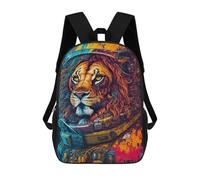 sinyumoney Lion in Spacesuit Art Print Mochila Escolar Resistente Al Agua Para Ordenador Portátil Para La Escuela/trabajo/viajes 17inch