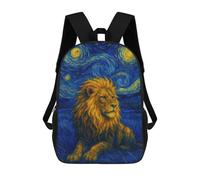 sinyumoney Lion in Starry Night Style Mochila Infantil De Moda Divertida Mochila Escolar Para Niños Y Adolescentes Con Impresión 3D Para Niños 17inch