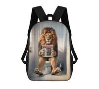 sinyumoney Lion in The Bathroom Mochila, Mochila Escolar Impresa En 3D, Bolsa Para El Almuerzo Escolar, Mochila De Viaje, Mochila Para Amigos, Mochila Escolar Para Niñas Y Niños 17inch