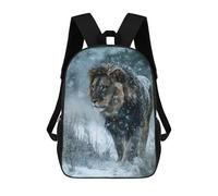 sinyumoney Lion in Winter Snowfall Mochilas Impresas En 3D Para Niños 17inch Mochilas De Moda Informales Para El Día A Día, Bolsas De Viaje, Mochilas Informales Para Exteriores Para Niños Y Niñas