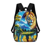 sinyumoney Lion Landscape Animal Mochila Ligera Informal Para El Día A Día, Ideal Para La Escuela, Viajes, Trabajo Y Uso Diario 17inch