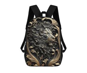 sinyumoney Lion Lord Golden Art Deco Mochilas Escolares Ligeras Para Aeropuerto, Estudiantes Universitarios, Mochila Para La Escuela/trabajo/viajes 17inch