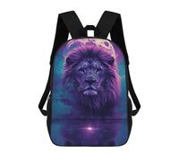 sinyumoney Lion Moon Reflection Art Print Mochila Escolar Impresa En 3D 17inch Mochila Escolar Infantil Mochilas De Viaje Mochila Informal De Moda Para Niños Y Estudiantes