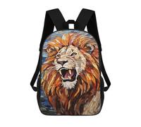 sinyumoney Lion Mosaic Artwork Mochila Escolar Infantil Impresa En 3D 17inch Mochilas De Moda Para Niños De Primaria Y Secundaria