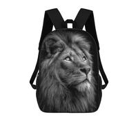 sinyumoney Lion Portrait in Black And White Mochila Escolar Para Niños Mochila Escolar Impresa En 3D Mochila Escolar De Moda Para Niños De Primaria Y Secundaria 17inch