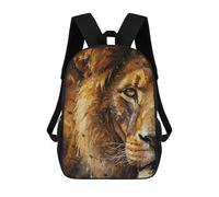 sinyumoney Lion Portrait Oil Painting Mochila Escolar Impresa En 3D Mochila Escolar De Moda Para Niños Mochilas Para Niños Estudiantes De Secundaria 17inch