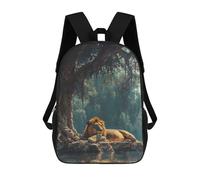 sinyumoney Lion Resting by Water Mochila Escolar Impresa En 3D Mochilas Informales Para Niños Mochila Escolar Impresa En 3D Para Niños De Primaria Y Secundaria 17inch