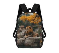sinyumoney Lion Resting on Rock by Water Mochila Escolar Infantil De 17 Pulgadas Con Estampado 3D De Películas De Anime Para Niños, Mochila De Viaje, Mochila Escolar Infantil