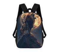sinyumoney Lion Roaring at The Moon Mochila Escolar De Moda Para Estudiantes, Adecuada Para Niños Y Niñas, Mochila Informal Para Viajes Al Aire Libre, Esencial Para El Día A Día 17inch