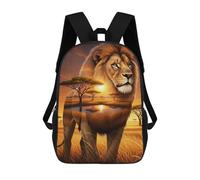 sinyumoney Lion Savannah Landscape Mochila, Mochila Escolar Impresa En 3D, Bolsa Para El Almuerzo Escolar, Mochila De Viaje, Mochila Para Amigos, Mochila Escolar Para Niñas Y Niños 17inch