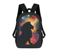 sinyumoney Lion Silhouette Galaxy Mochila Escolar Infantil Con Impresión 3D, Mochila Escolar Informal Para Niños De Primaria Y Secundaria 17inch
