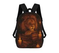 sinyumoney Lion Sleeping on Books with Candles 17inch Mochilas Escolares Impresas En 3D, Mochilas Escolares De Moda Para Niños De Primaria Y Secundaria