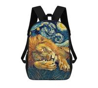 sinyumoney Lion Sleeping Under Starry Night Sky Mochilas Infantiles Mochila Escolar Mochila Impresa En 3D Para Niños Mochilas De Viaje Bolsas Para Libros Mochila Escolar Para Niños 17inch