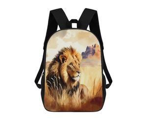 sinyumoney Lion Stands in The Savanna Mochila Escolar Impresa En 3D Para Niños, Mochila Escolar, Mochilas De Viaje, Bolso Informal De Moda Para Niños Y Estudiantes 17inch