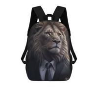 sinyumoney Lion Suit Animal Mochilas Impresas En 3D Para Niños, Mochila Escolar, Mochila Informal Para Exteriores, Mochila Informal De Moda Para Niños, Lindas Bolsas De Viaje 17inch