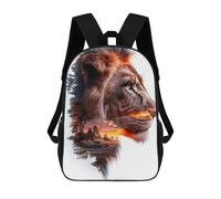 sinyumoney Lion Sunset Double Exposure Mochilas Mochilas Infantiles Mochila Escolar Mochila Escolar Infantil Impresa En 3D Mochilas De Viaje De Moda Para Niños De Primaria Y Secundaria 17inch