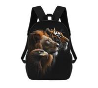sinyumoney Lion Tiger Eagle, Wild Life Portrait Mochila Escolar Para Niños Mochila Escolar Impresa En 3D Mochila Escolar De Moda Para Niños De Primaria Y Secundaria 17inch