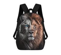 sinyumoney Lion Tiger Hybrid Mochila Escolar Infantil Impresa En 3D Para Niños, Mochilas De Viaje, Bolsas Para Libros Para Niños Estudiantes De Primaria 17inch