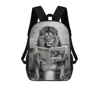 sinyumoney Lion Toilet Funny Bathroom Mochilas Para Niños Mochila Escolar Mochila Escolar Impresa En 3D Para Niños Estudiantes De Primaria Y Secundaria 17inch