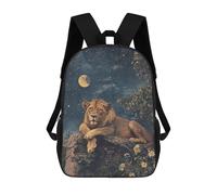 sinyumoney Lion Under The Stars Mochila, Mochila Escolar Impresa En 3D, Bolsa Para El Almuerzo Escolar, Mochila De Viaje, Mochila Para Amigos, Mochila Escolar Para Niñas Y Niños 17inch