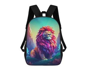sinyumoney Lion Vector 3d in The Wild Mochila Escolar/de Negocios Resistente Para Portátil Para Niños/niñas/adolescentes 17inch