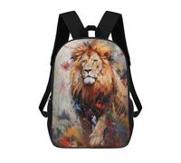 sinyumoney Lion Walking in Paint Mochila Escolar Para Niños Mochila Escolar Impresa En 3D Mochila Escolar De Moda Para Niños De Primaria Y Secundaria 17inch