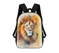 sinyumoney Lion Watercolor Portrait Mochila Escolar Impresa En 3D Para Niños Y Niñas, Mochila Para Portátil Para Niños/estudiantes/adultos 17inch