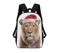 sinyumoney Lion Wearing Christmas Santa Hat Mochilas Mochilas Infantiles Mochila Escolar Mochila Escolar Infantil Impresa En 3D Mochilas De Viaje De Moda Para Niños De Primaria Y Secundaria 17inch