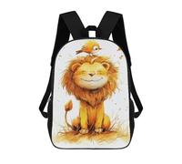 sinyumoney Lion with Bird on Head Mochila Escolar Infantil Impresa En 3D Para Niños, Mochila De Viaje De Alta Capacidad, Mochilas Para Libros De 17 Pulgadas Para Niños