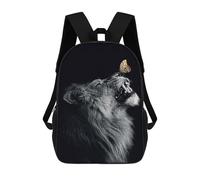 sinyumoney Lion with Butterfly Poster Mochila Escolar Ligera E Informal Para El Día A Día, Ideal Para La Escuela, El Trabajo O Los Viajes 17inch