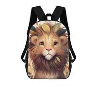 sinyumoney Lion with Feather Crown Mochila Infantil Para Niñas Y Niños, Mochila De Día, Escuela Primaria, Perfecta Para La Vuelta Al Cole O Educación Física, Regalos Y Viajes 17inch