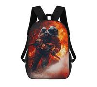 Sinyumoney Lion with Floral Crown Mochila Niño, Mochila Impresa 3D Para Niños Y Adolescentes, Firefighter In Action, 17"