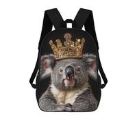 Sinyumoney Lion with Floral Crown Mochila Niño, Mochila Impresa 3D Para Niños Y Adolescentes, Koala King, 17"