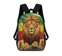 sinyumoney Lion with Reggae Colors Painting Mochilas Informales Para Niños, Mochila Escolar Para Adolescentes, Niñas Y Niños, Mochilas Para Libros 17inch