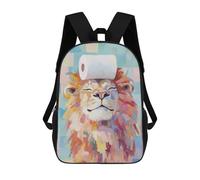 sinyumoney Lion with Toilet Paper Mochilas Impresas En 3D Para Niños, Mochila Escolar, Mochila Informal Para Exteriores, Mochila Informal De Moda Para Niños, Lindas Bolsas De Viaje 17inch